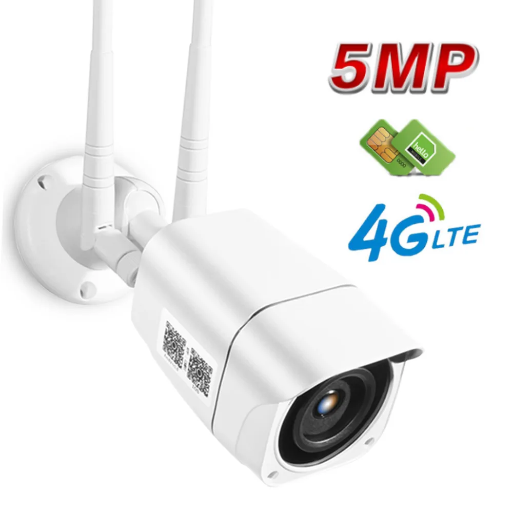 

4G SIM Card IP Camera 1080P 5MP HD Wireless WIFI Outdoor Security Bullet Camera CCTV Metal P2P Onvif Two Way Audio Camhi