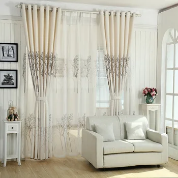 

Cotton and Linen Semi-shading Custom Curtains Pastoral Living Room Bedroom Curtains Finished A Thousand Trees