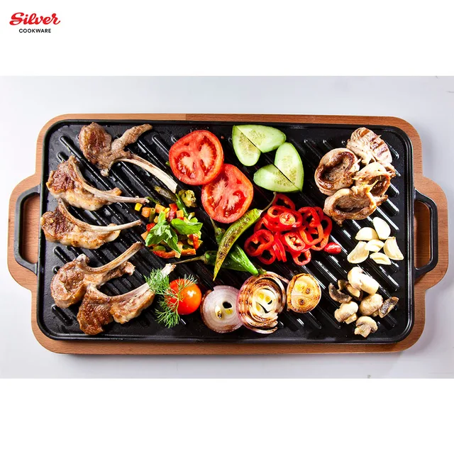 Öntöttvas Steak Grill Serpenyő Nonstick Otthon És Kültéri 26-47Cm Törökországban - Image 5