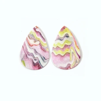 

100Pcs/lot Faux Leather Christmas Santa Earring Jewelry Accessories For DIY Earrings Making Waterdrop Leaf Shape Ripple Charms