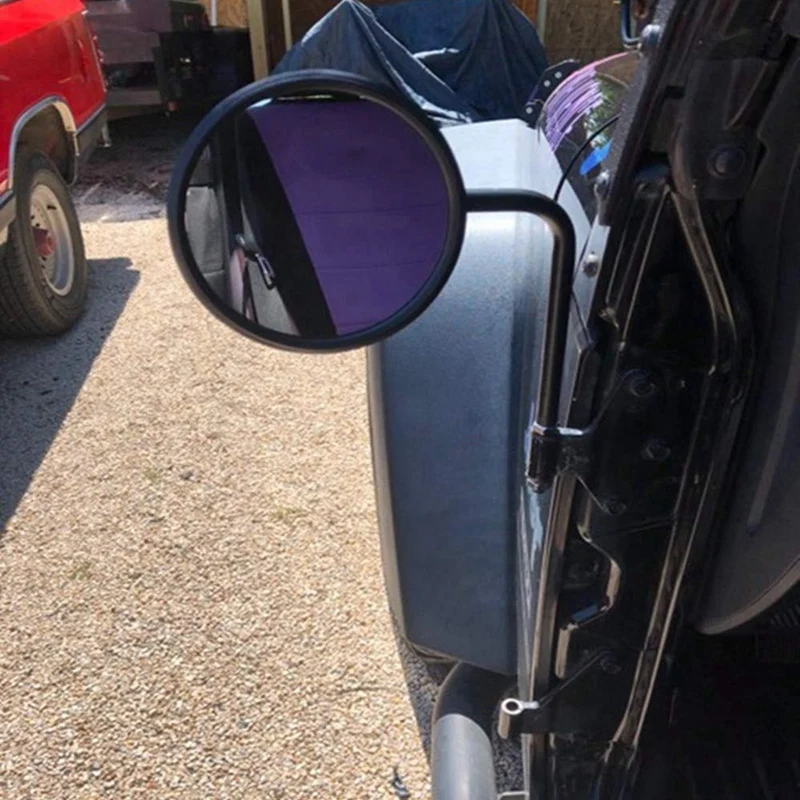 

Door Off Mirror for Jeep Wrangler Side Mirrors Circular Rear View Quick Release Mirrors for 2007-2019 Jeep Wrangler Jk Jl 2Pcs