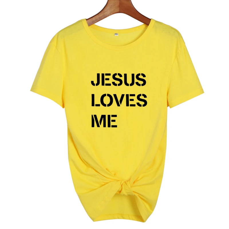 Jesus Loves Me летняя Милая футболка Женские топы модная черная белая хлопковая Футболка говорящий Харадзюку женская одежда Tumblr