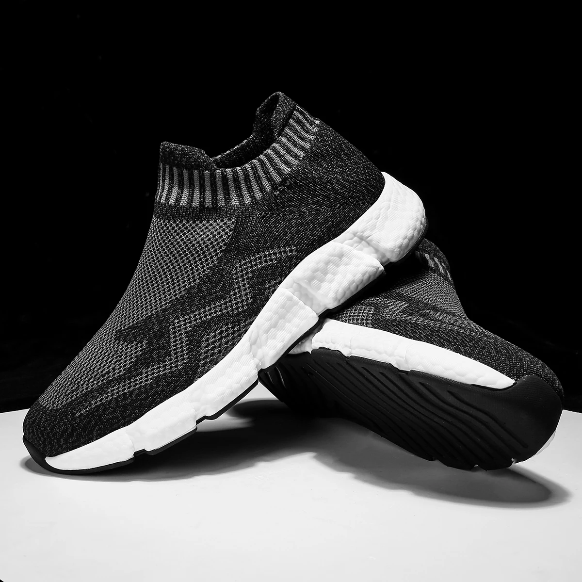 Casual-Shoes Sock Sneakers Tenis Light-Leisue Slip-On Jogging Adulto Running Men Walking