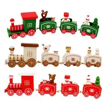 Train en bois, décoration de noël pour la maison, cadeau du père noël, nouvel an 2022, V9E6