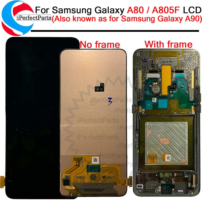 6,7 ''AMOLED для samsung Galaxy A80 lcd SM-A805 A805 A805F ЖК-дисплей с сенсорным экраном дигитайзер сборка для samsung A80 lcd