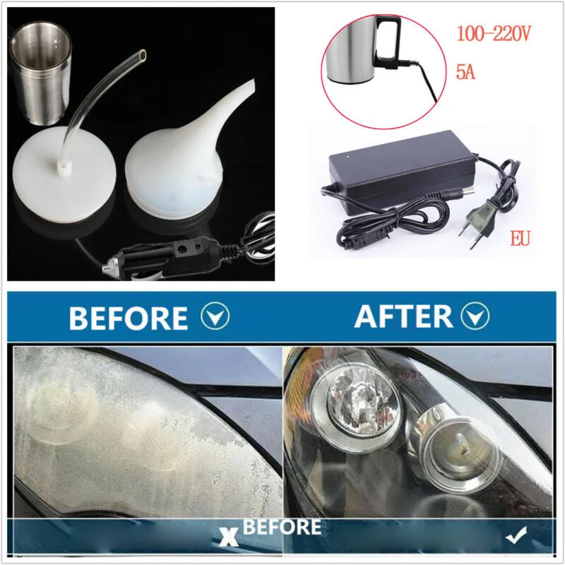 12V Car Headlight Restorer Repair Fix Restoration Steam Polishing Chemical Cleaner Headlight Refurbished Atomization Cup