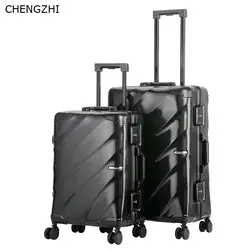 CHENGZHI 20 "24 дюймов Ретро алюминиевая рама для мужчин бизнес путешествия чемодан для багажа Spinner женщин носить на тележке сумка на колесах