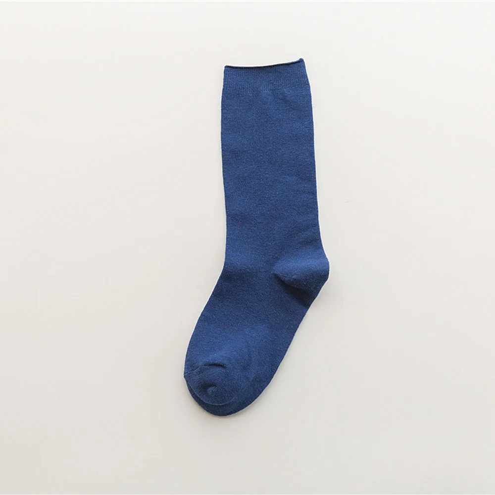navy blue Новые цветные Harajuku ретро женские хлопковые высокие носки зимние корейские фиолетовые синие желтые розовые дизайнерские рождественские милые - Цвет: navy blue