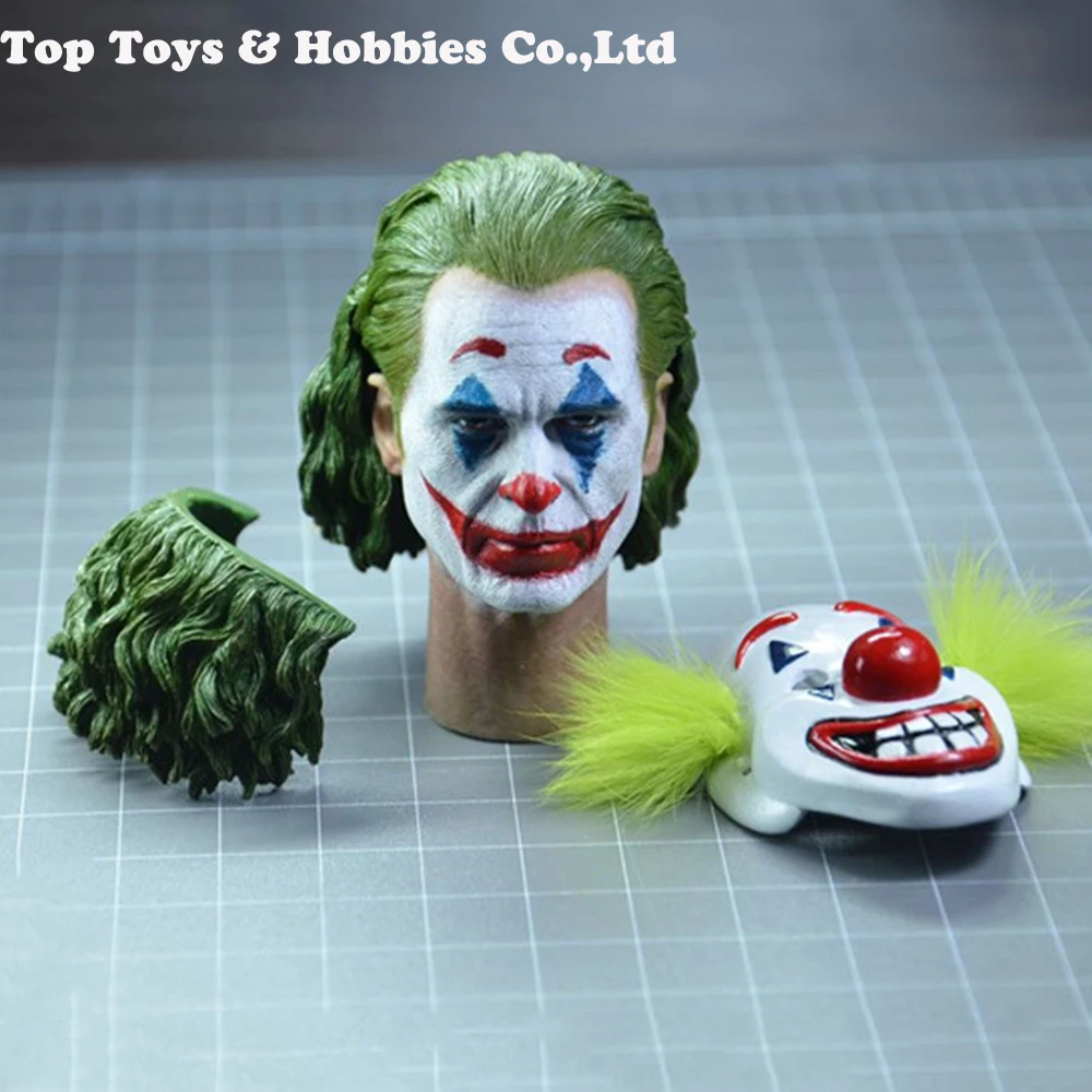 

1/6 Scale male head Joker Joaquin Phoenix Head Sculpt TOP-004 Makeup Ver. PVC Head Model Toys Fit 12" Action Figure Body