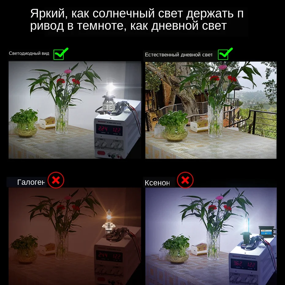 CNSUNNYLIGHT ECE Car LED Headlight Bulbs H7 H4 H11 H8 9005 9006 H1 H3 880 H13 9004 9007 12000LM White 12V Auto Head Fog Lights  (10)