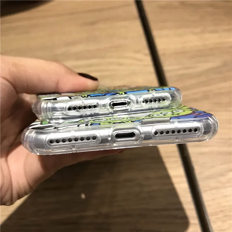 Милый мультяшный чехол для iphone 11 Pro X XS Max XR 8 7 6 6s Plus с воздушной подушкой, прозрачный мягкий чехол из ТПУ
