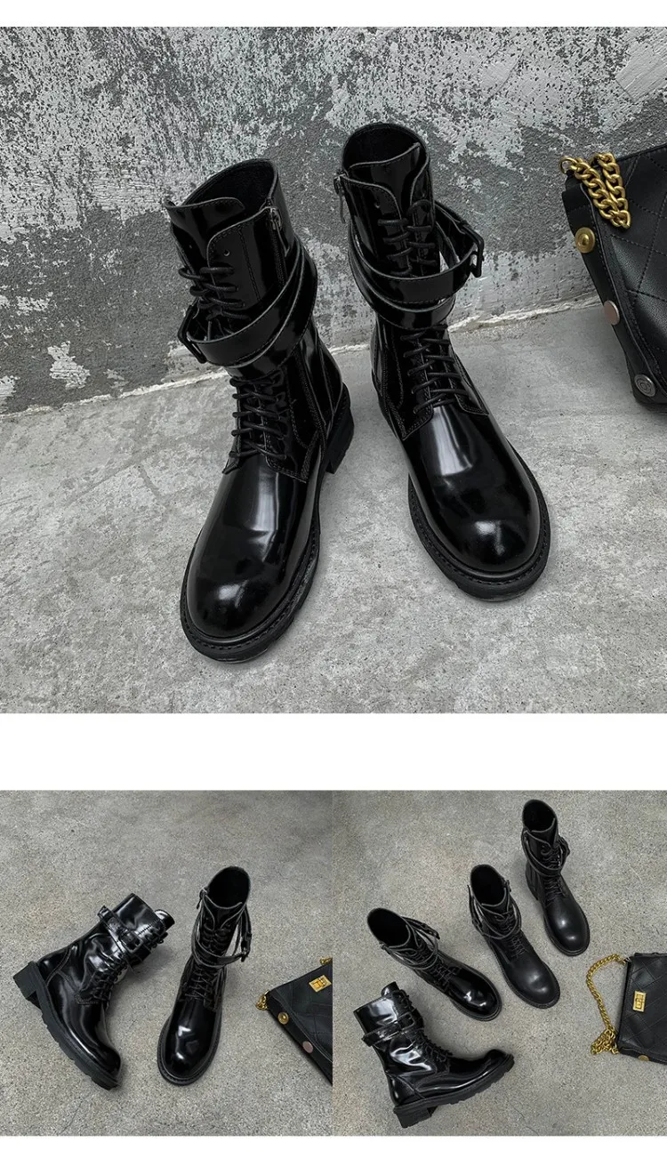 Г. Новые зимние мотоциклетные ботинки с пряжкой женские ботильоны в британском стиле ботильоны в готическом стиле на низком каблуке в стиле панк Женская обувь