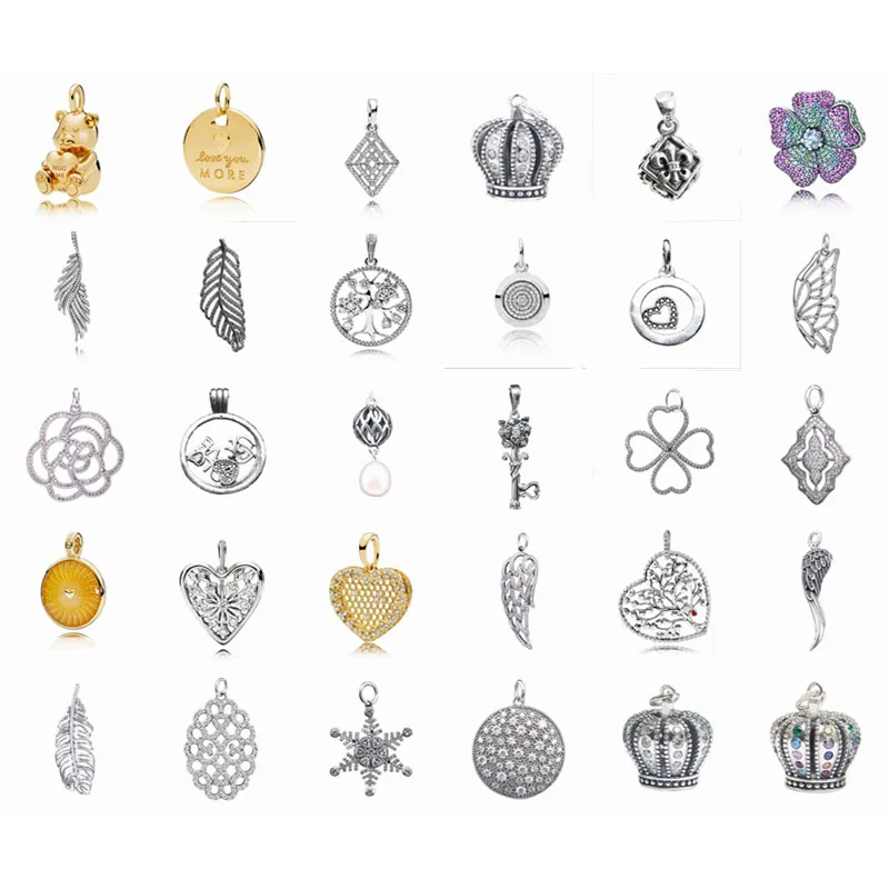 

925 Sterling SilverNecklaces Charm Sparkling Bear Crown Pendant Fit Original Pandora For Women Party Jewelry Gift Necklace