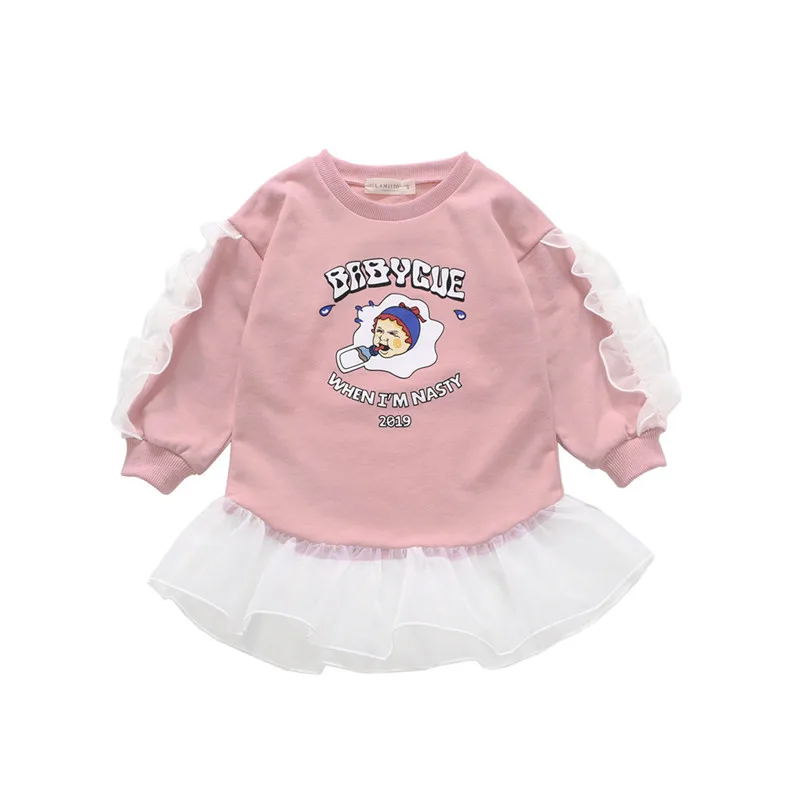 Tonytaobaby/Новая Осенняя детская одежда для маленьких девочек; розовый свитер с длинными рукавами для девочек; Детский свитер
