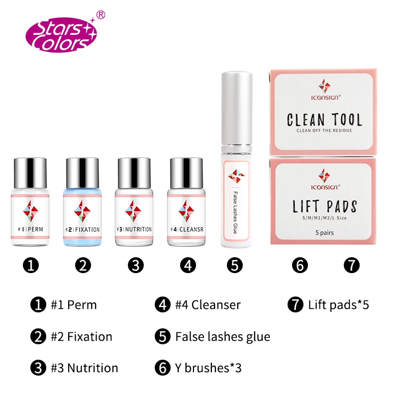  10 sets/lot Eyelash Perming Kit for lashes lifting Cilia Lift Perm Set with Rods Glue Beauty Make U