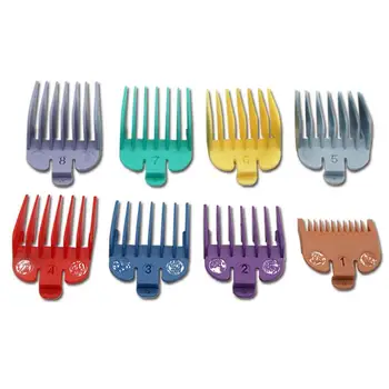 

8pcs/Set Colorful Hair Clipper Limit Combs Men Hairdressing Salon Barber Styling Guide Combs Attachment Hair Styling Tools