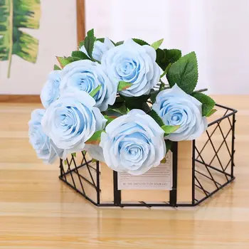 

High-grade Simulation Silk 10 Head Roses Bouquet Home Wedding Decoration Artificial Flowers Valentine's Day Christmas Gifts
