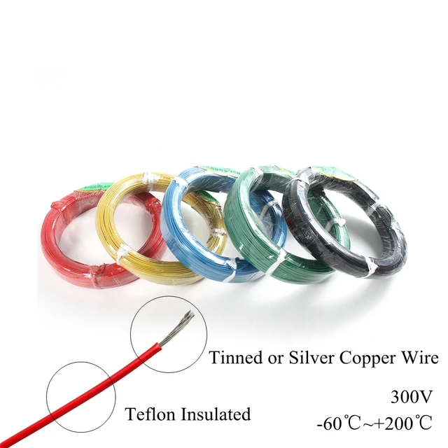 40 Feet 20 AWG High Temperature PTFE Silver Plated Wire 0.5mm2