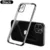 Luxury Plating Square Frame Silicone Transparent Case on For iPhone 11 12 13 Pro Max Mini X XR 7 8 Plus SE Clear Back Cover 13