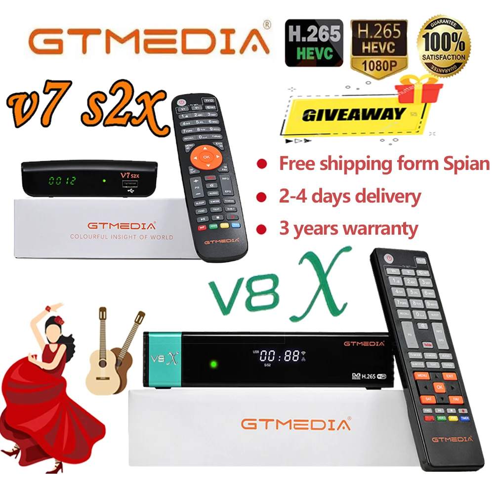 Φ/S2/S2X gtmedia V8X FTA спутниковый ресивер также V7 s2x с USB wifi бесплатно такой же как gtmeida V8