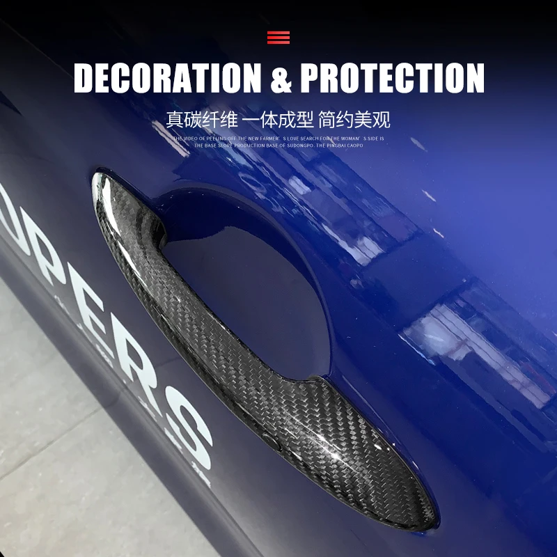 For Mini Cooper F55 F56 F54 F60 R55 R56 R60 Countryman Clubman Carbon Fiber Door Handle Cover Protective Case Accessories JCW