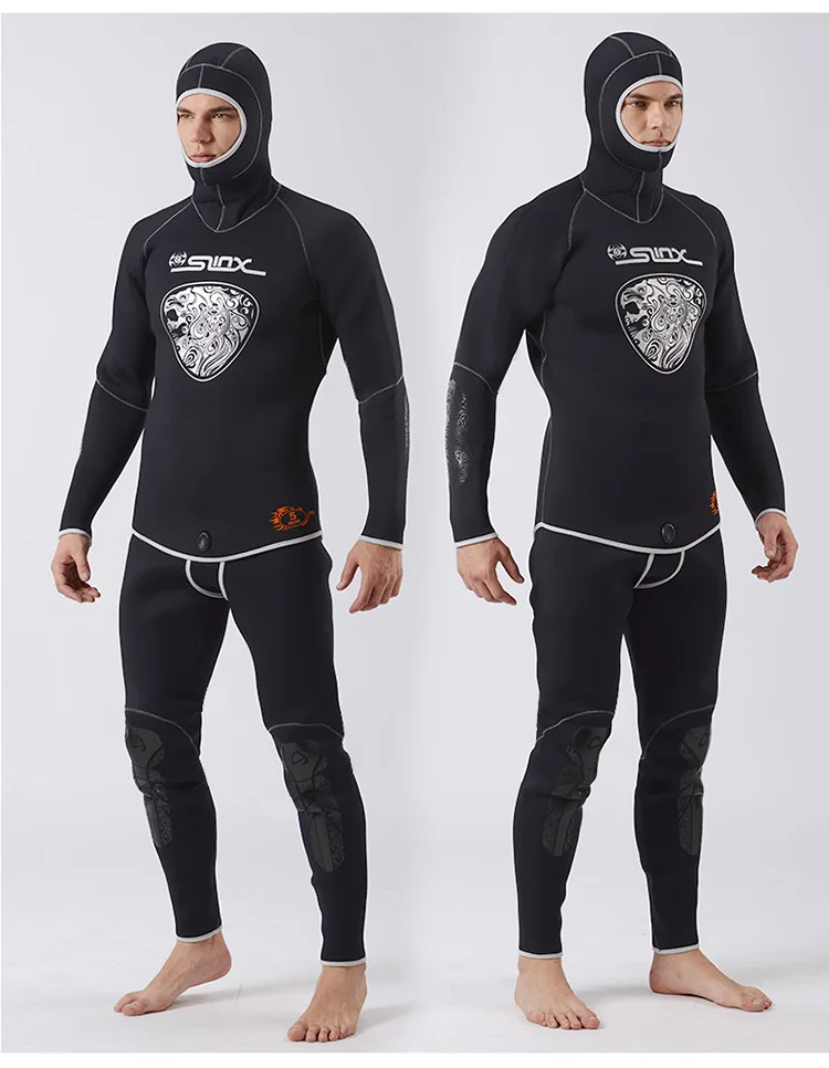 SLINX 5 мм Двухсекционный гидрокостюм с длинным рукавом(куртки брюки продаются отдельно) зимний теплый гидрокостюм для дайвинга полный корпус Surf Divingde с капюшоном