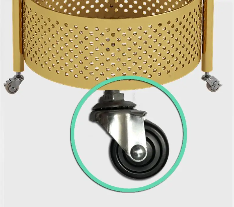 Luxury Rotatable Storage Basket Rolling Utility Cart With Handle Vegetables Basket Spice Cart Rack For Bathroom Living Room &Ndash; 3 Layer