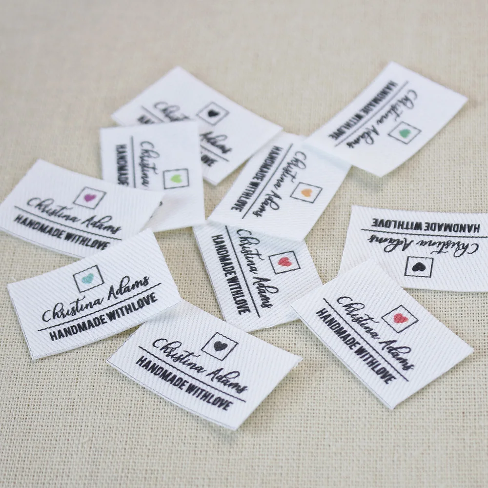 Iron On Labels for Clothing or Knitting organic cotton with adhesive