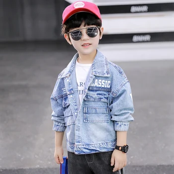 

2020 New Spring and Autumn Boys Coats 3-12 years old Comfortable Children's Clothing Fashion Wild Letter Denim Jacket