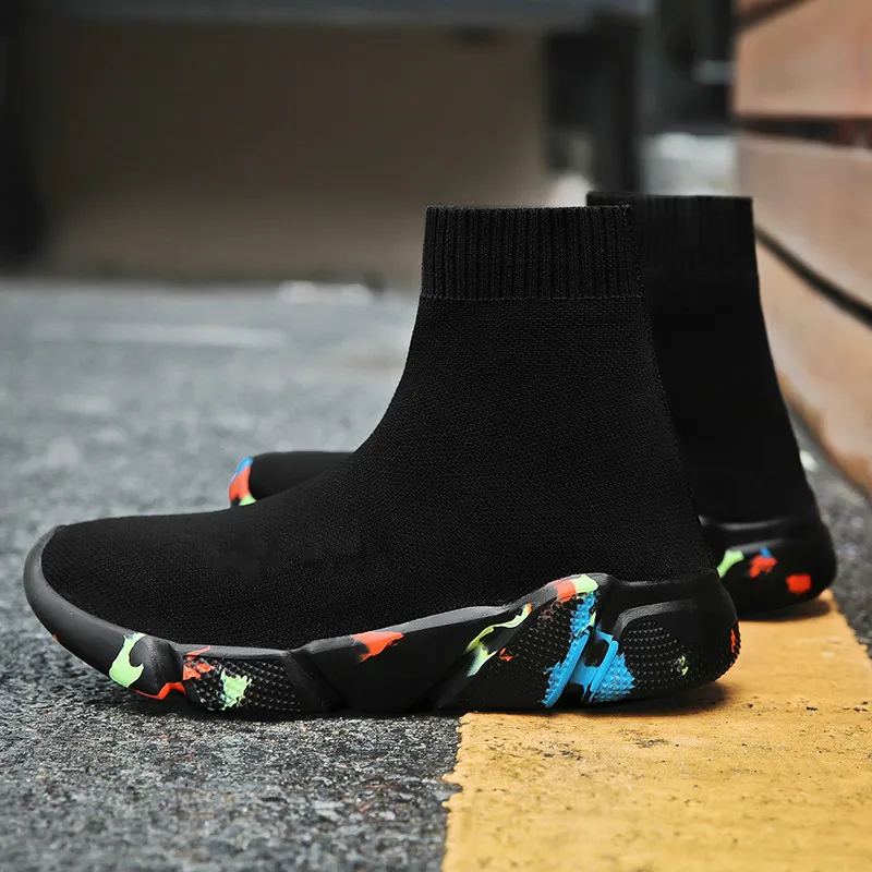 Кроссовки с изображением Льва для женщин и мужчин вязаная верхняя дышащая