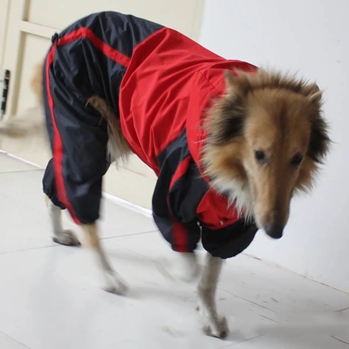 Pet Одежда с принтом в виде собак для снега и дождя; зимние пальто Водонепроницаемый плащи 4 ноги плащ для маленьких, средних и больших собак MDJ998