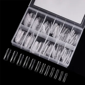 

120Pcs No Paper Tray Quick transparent tips Finger extension mold Clear Color Card Display nail extension forms clear nail tips