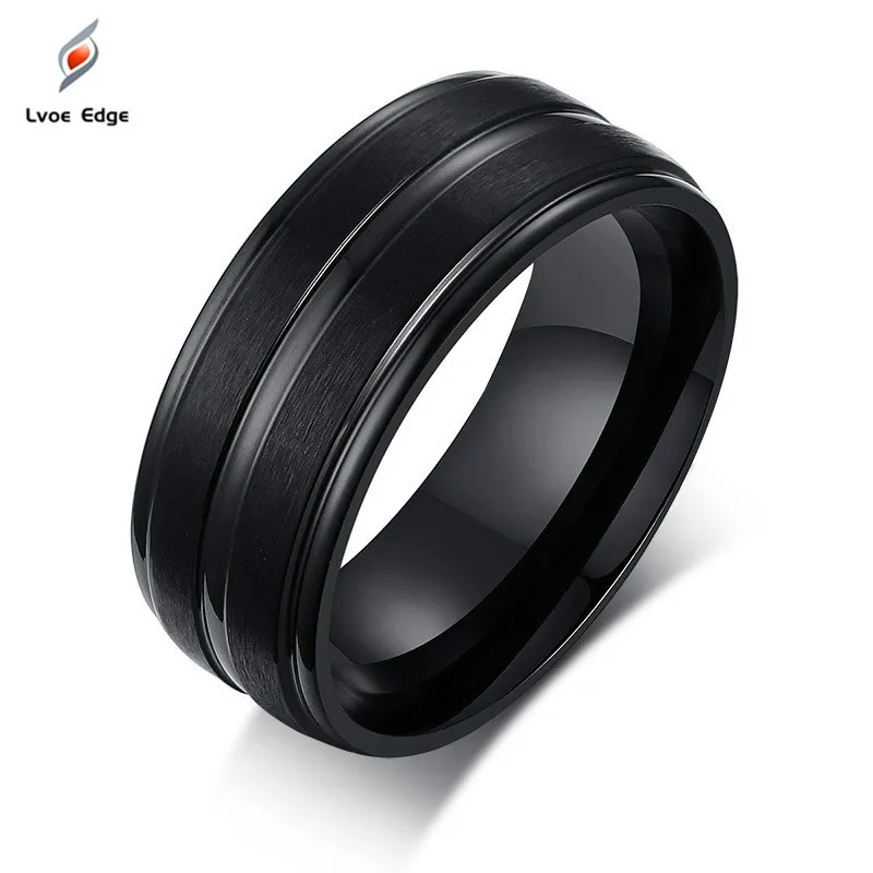 

2019Black Men Multi Color Smart US Size 7-12 High Quality Titanium Stainless Steel Black Rings