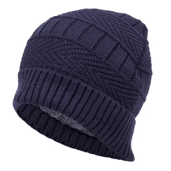 

2019 new fashion solid color series knit hat autumn and winter models plus velvet hats hip hop outdoor cold cap wild wool caps