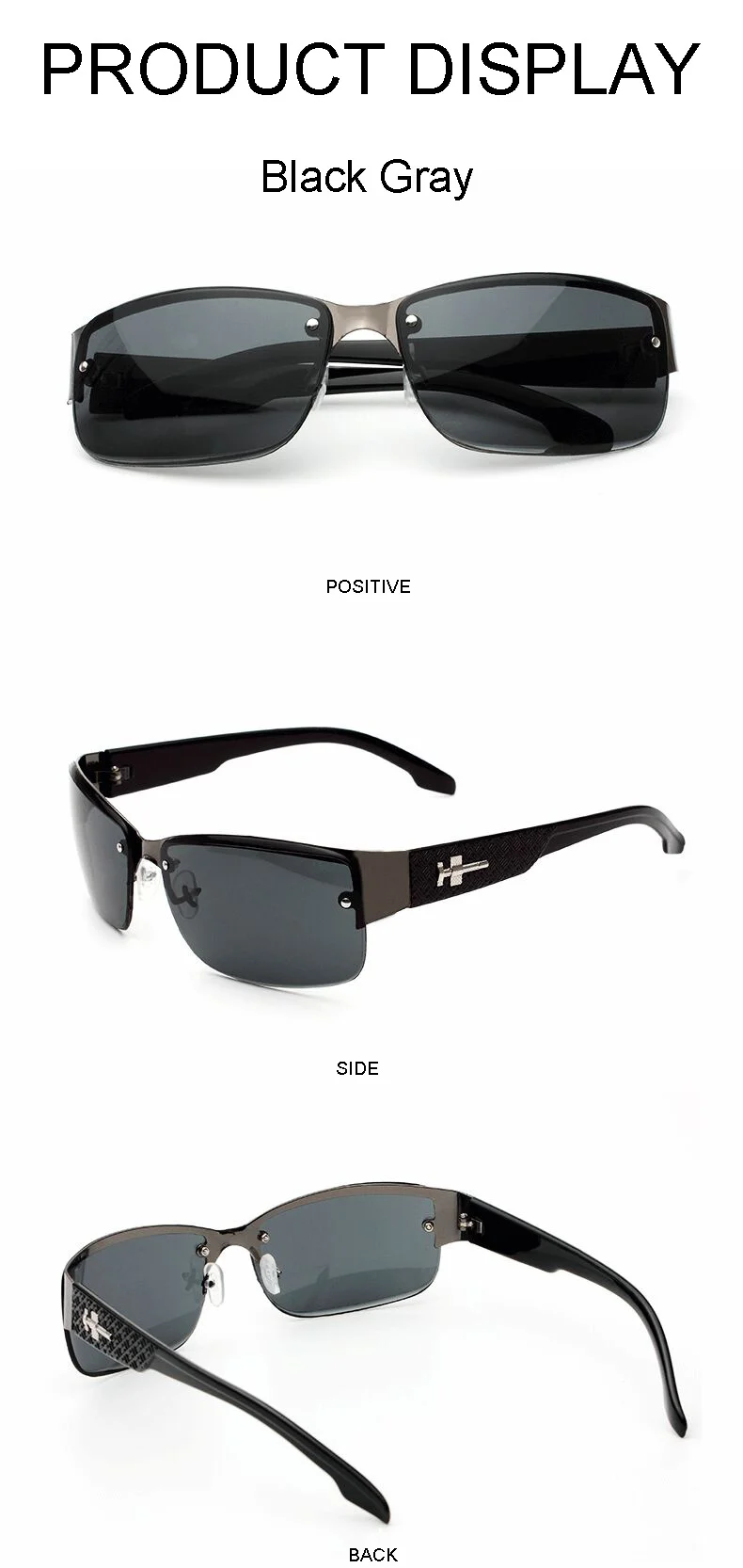 Vintage Rectangle Sunglasses Women Classic Retro Half Frame Shades_voghion.com