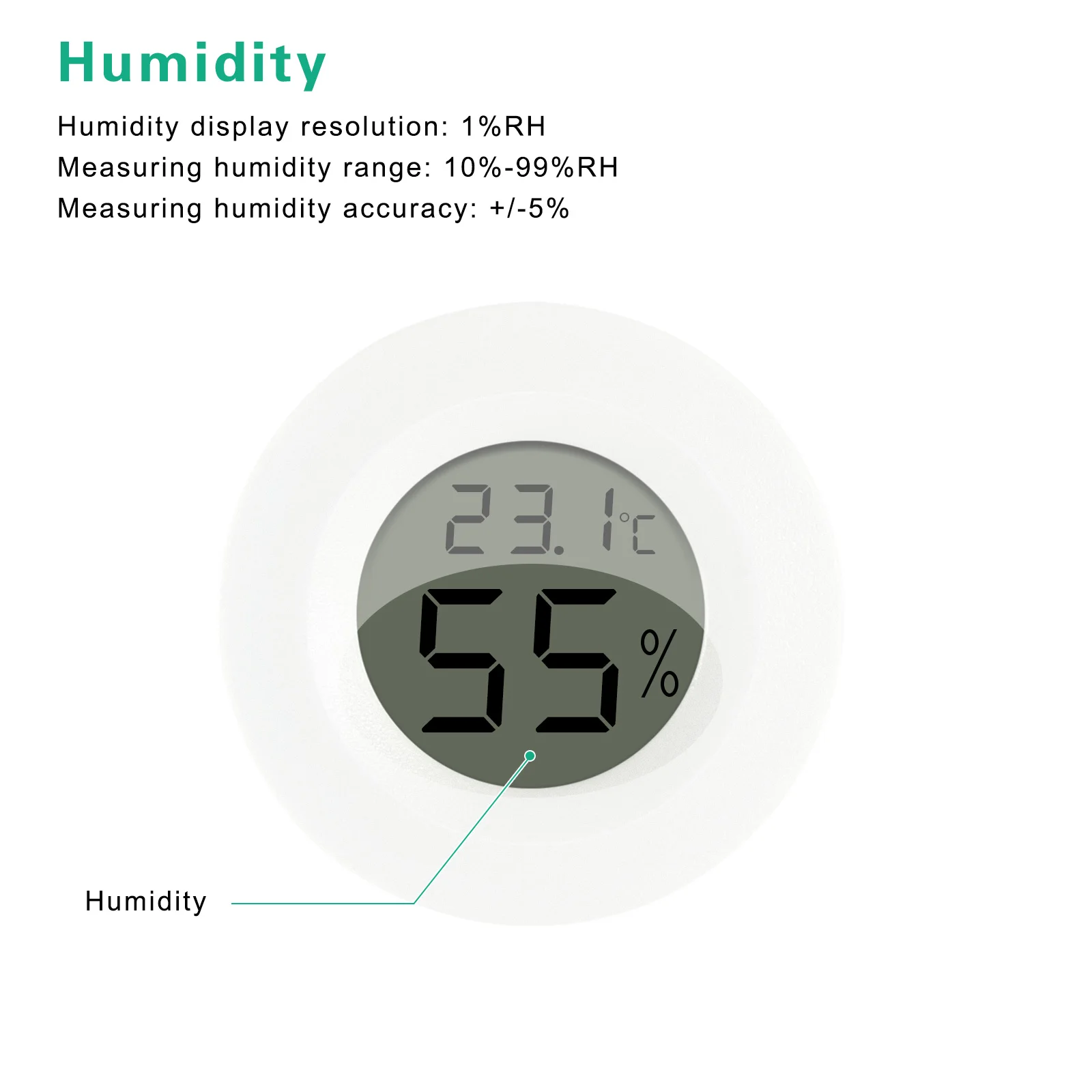 Mini Practical Digital Indoor Round Thermometer Hygrometer Temperature Humidity Meter LCD Display