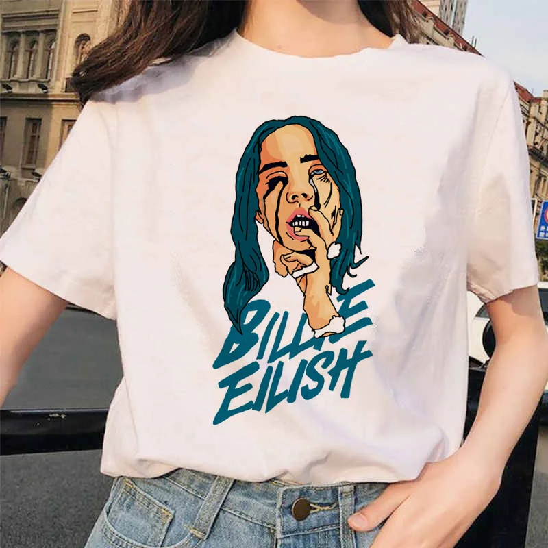 20486 Billie Eilish футболка уличная хип-хоп ee-рубашка для op vogue Женская рубашка Harajuku одежда смешная винтажная - Цвет: 20486