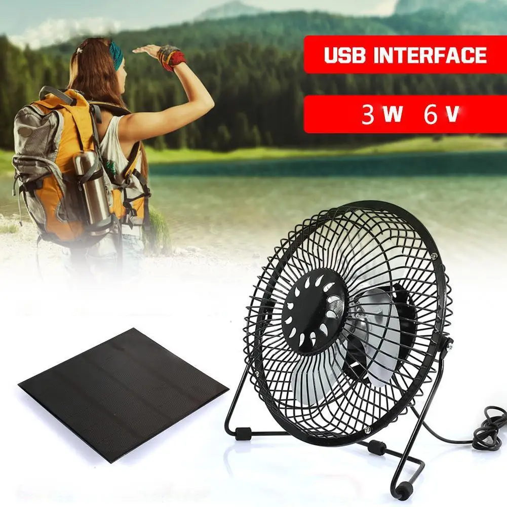 

3W 6V Solar Panel Powered Mini Fan USB For Greenhouse Chickhouse Ventilator