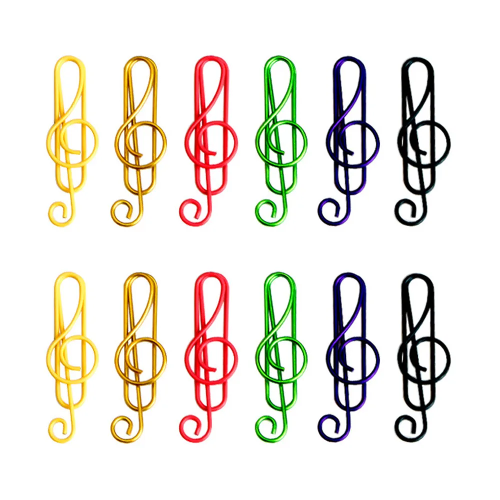50/60pcs Paper Clips Rustproof Music Shape Paper Clips for Bookmark Office School Document Organizing Notebook Agenda paper clips