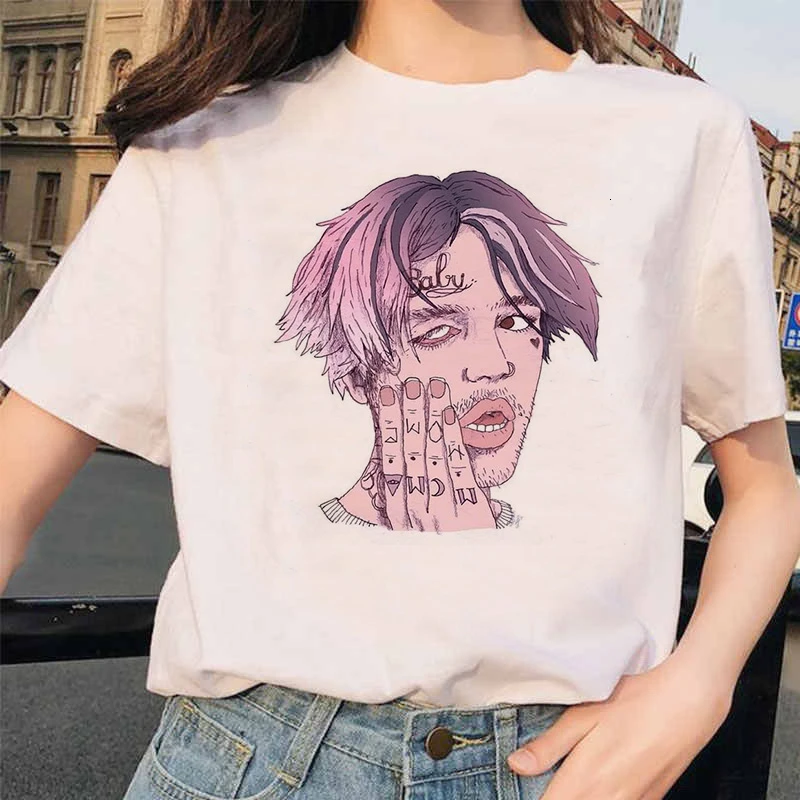 90s Графический Lil футболка с глазом Harajuku Хип-хоп футболки для женщин Cry Baby Ullzang модная футболка для мальчиков Топ-безрукавка в уличном стиле для женщин - Цвет: 5603