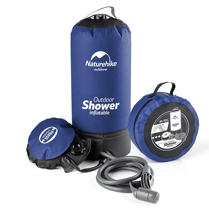 

Portable Outdoor Shower Bag 11L Camping Shower Pack W/ Foot Pump for Travel backpacking rafting swimming traveling lightweight