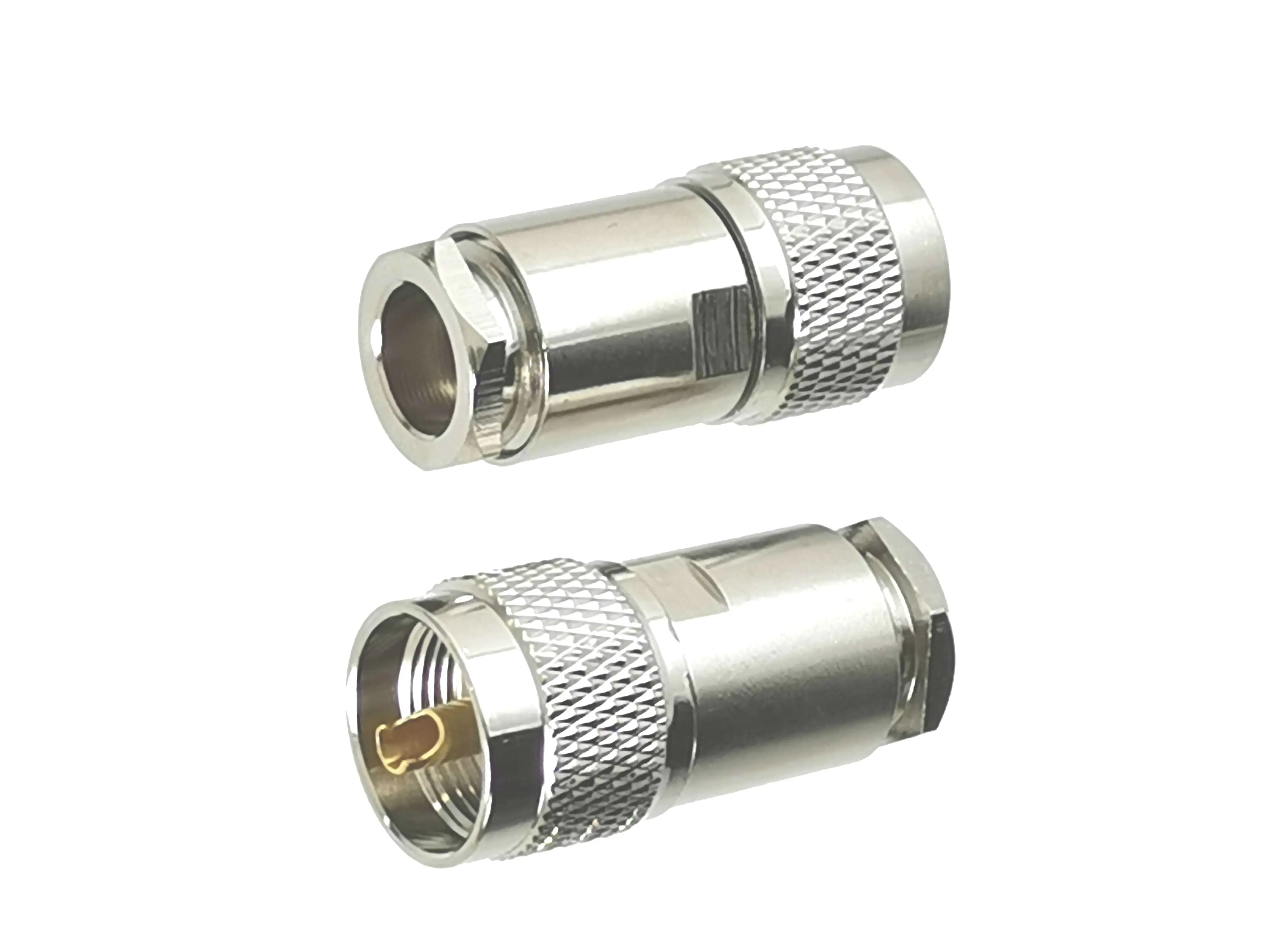 Uhf Pl259 Macho Plugue Conector Braçadeira Rg8 Lmr400 7d-fb Rg213 Cabo rf Coaxial Latão em Linha Reta Novo 10 Peças