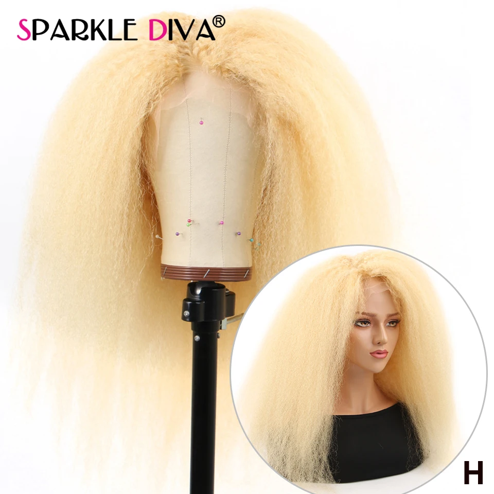 

#613 Blonde Glueless Lace Front Human Hair Wigs Brazilian 13x4 Kinky Straight Wig Remy Honey Blonde Human Hair Wigs Pre Plucked