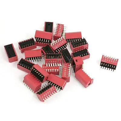 

24 Pcs 2.54mm Pitch 7 Positions Sliding DIP Switches