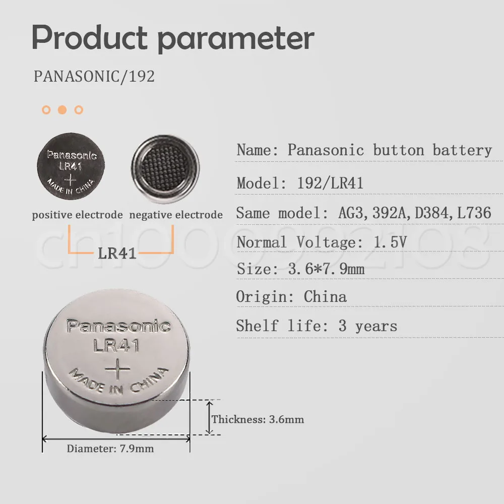 10 шт. Panasonic 192 оригинальные батарейки 1 5 в 0% рт. Ст. LR41 SR41 AG3 G3A L736 392A для калькулятора