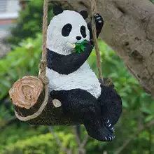 Домашний сад дерево висячий полимерный панда обезьяна качели фигурки животных Садоводство Ландшафтная Скульптура детский сад дерево декоративное украшение