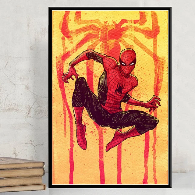  Spider Man Poster - Canvas Print, Framed Canvas, or Poster, Man  Cave Gift, Wall Decor, Avengers Poster, Spiderman (Canvas Wrap, 16 x 20):  Posters & Prints