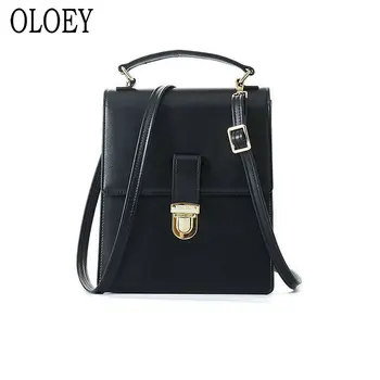 

OLOEY Travel Small square package Women's Backpacks Leisure College style Large capacity Bags PU Bags Lady knapsack Solid color