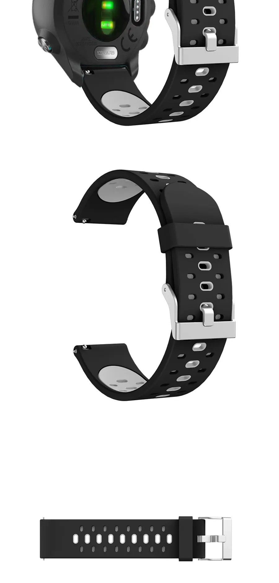 20 мм двухцветные силиконовые часы ремешок браслет для Garmin Forerunner 245 245 м 645 умный ремешок для часов спортивный сменный Браслет