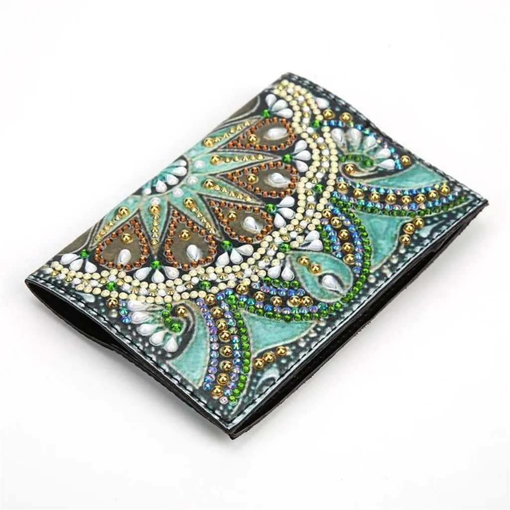 DIY Diamond Painting Passport Book Case Cover Classic European Style Diamond Embroidery Wallet Credential Book Case Handicrafts 